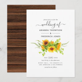 Convites Casamento Rustic Bohemian Sunflower