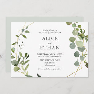 Convites Casamento Rustic Boho Botanical Greenery
