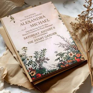 Convites Casamento Rustic Boho Elegant Wildflower