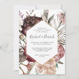 Convites Casamento Rustic Boho Floral Fantasy