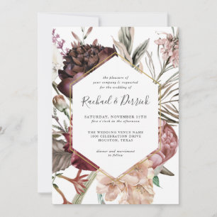 Convites Casamento Rustic Boho Floral Fantasy