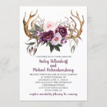 Casamento Rustic Boho Purple Plum Peonies Antlers