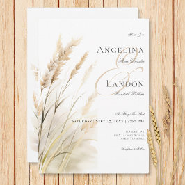 Convites Casamento Rustic Boho Seco Tan Grass