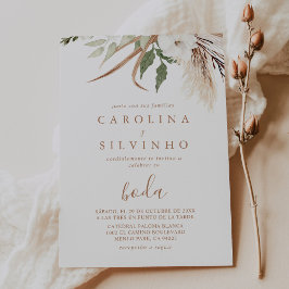 Convites Casamento Rustic Boho Simple Floral Boda