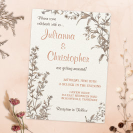 Convites Casamento Rustic Boho Wildflower