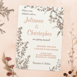 Convites Casamento Rustic Boho Wildflower