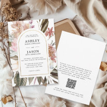 Casamento Rustic Boho Wildflower com código QR