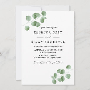 Convites "Casamento Rustic Botanical Eucalyptus Greenery