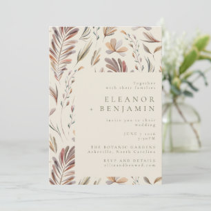 Convites Casamento Rustic Botanical Greenery Earth Tones