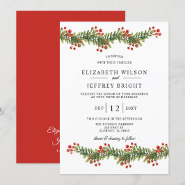 Convites Casamento Rustic Boughes de Holly Winter