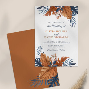 Convites Casamento Rustic Brown e Midnight Blue Sai