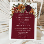 Convites Casamento Rustic Burgundy Burnt Orange Floral Arch<br><div class="desc">Este convite de casamento rústico apresenta uma bela cor d'água queimada laranja, floral burgundy e arranjo verde. Personalize-o com seus detalhes de forma fácil e rápida, basta pressionar o botão personalizar para reorganizar e formatar o estilo e a colocação do texto. Altere a cor do arco para se adequar ao...</div>