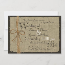 Convites Casamento Rustic Burlap e Twine