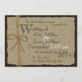 Convites Casamento Rustic Burlap e Twine