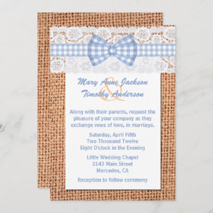 Convites Casamento Rustic Burlap & Lace Country
