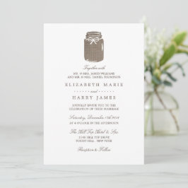 Convites Casamento Rustic Burlap Mason Jar
