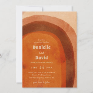 Convites Casamento Rustic Burnt Orange Arch Modern