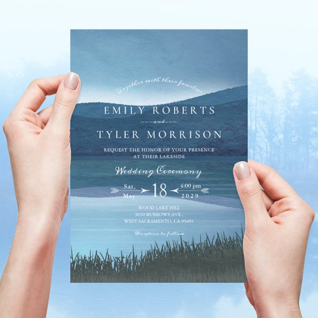 Convites Casamento Rustic Calming Lakeside (Criador carregado)