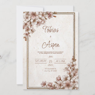 Convites Casamento Rustic Cherry Blossom