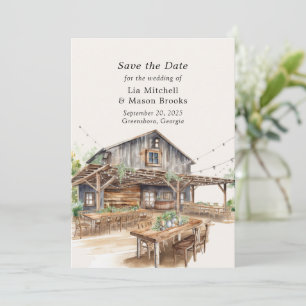 Convites Casamento Rustic Chic Barn Salve as Datas