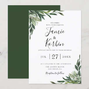 Convites Casamento Rustic Chic Greenery