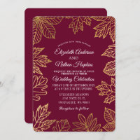 Casamento Rustic Classy Dourado Cranberry Autumn D