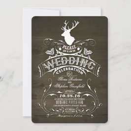 Convites Casamento Rustic Country Deer Antlers Barn