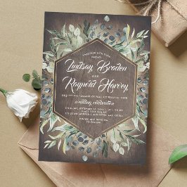 Convites Casamento Rustic Country Greenery Foliage