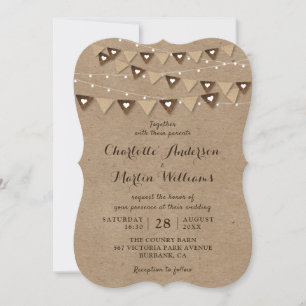 Convites Casamento Rustic Country Kraft Paper