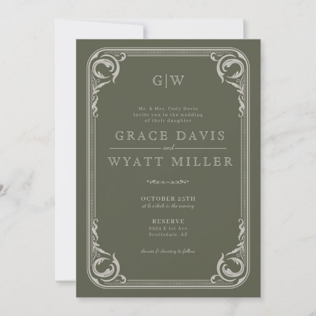 Convites Casamento Rustic Country Western com Detalhes (Frente)