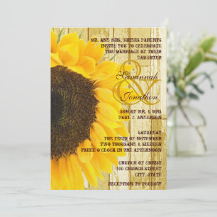 Convites Casamento Rustic Coutry Chic Barn Wood Sunflower