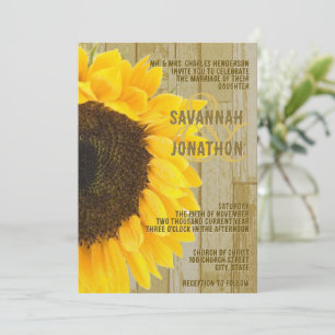 Convites Casamento Rustic Coutry Chic Barn Wood Sunflower