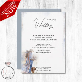 Convites Casamento Rustic Cowboy Watercolor