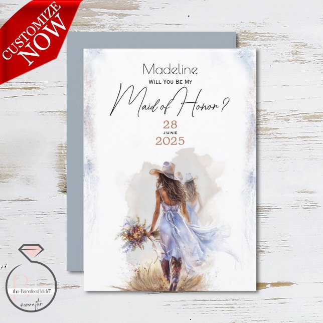 Convites Casamento Rustic Cowboy Watercolor (Criador carregado)