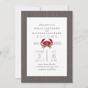 Convites Casamento Rustic Crab