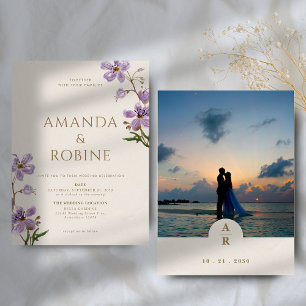 Convites Casamento Rustic de Lavandas de Flor Selvagem