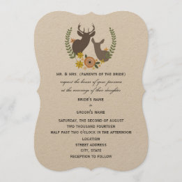 Convites Casamento Rustic Deer - Orange Floral