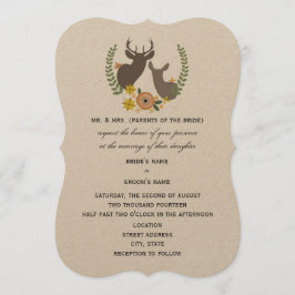 Convites Casamento Rustic Deer - Orange Floral
