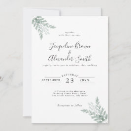 Convites Casamento Rustic Eucalyptus Calliografia