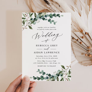 Convites Casamento Rustic Eucalyptus Greenery