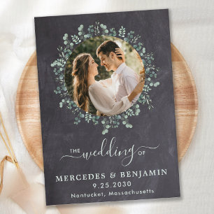 Convites Casamento Rustic Eucalyptus Greenery Foto QR Code