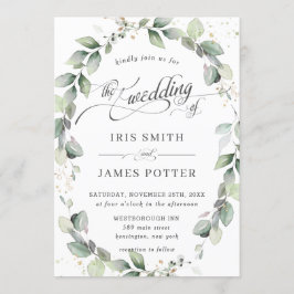 Convites Casamento Rustic Eucalyptus Greenery Wreath Leafy