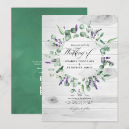 Convites Casamento Rustic Eucalyptus Lavanda Country Barn E