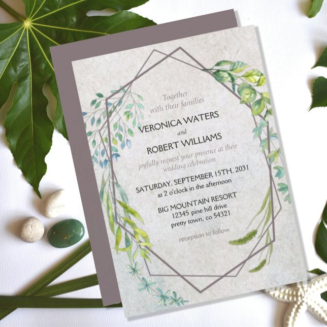 Convites Casamento Rustic Eucalyptus Watercolor Greenery (RUSTIC BLUE GREEN BOTANICAL GREENERY WEDDING INVITATION
)