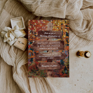 Convites Casamento Rustic Fall Autumn Woodland