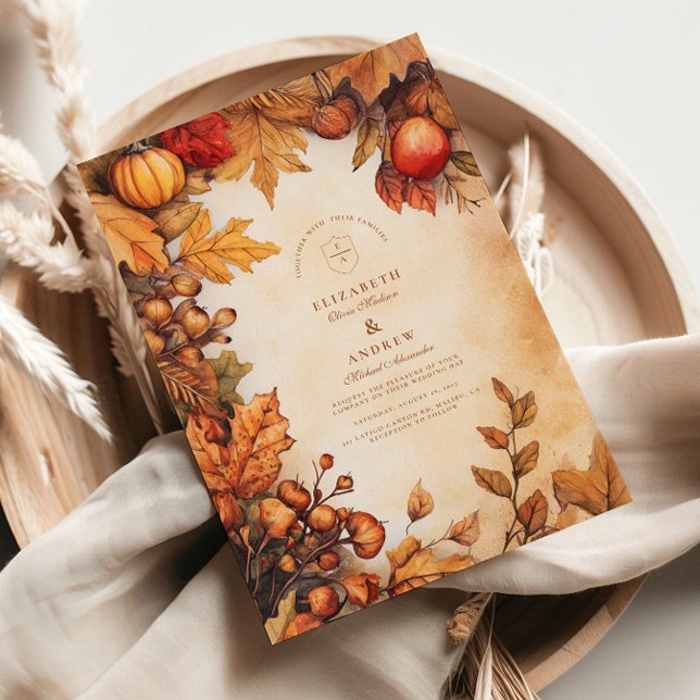 Convites Casamento Rustic Fall Harvest (Criador carregado)