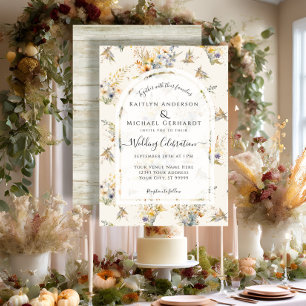 Convites Casamento Rustic Fall Pumpkin Floral Wildflower