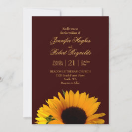Convites Casamento Rustic Fall Sunflower