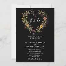 Casamento Rustic Floral Black And White