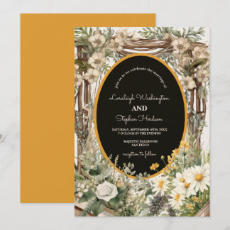 Convites Casamento Rustic Floral Canopy